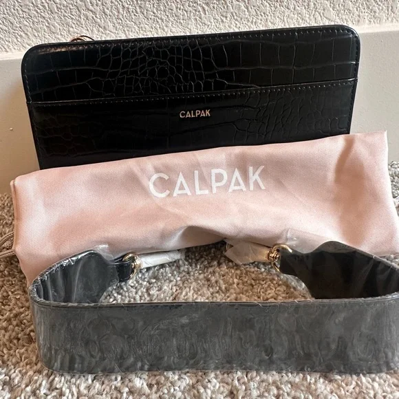 Calpak Black Croc-Embossed Wallet - Picture 5 of 6